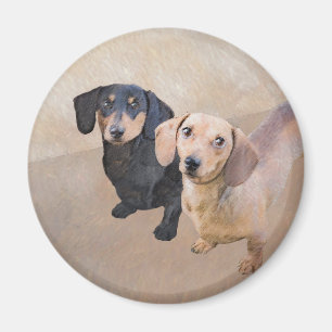 Íman Pintura de Dachshund (Smooth) - Arte de Cão Origin
