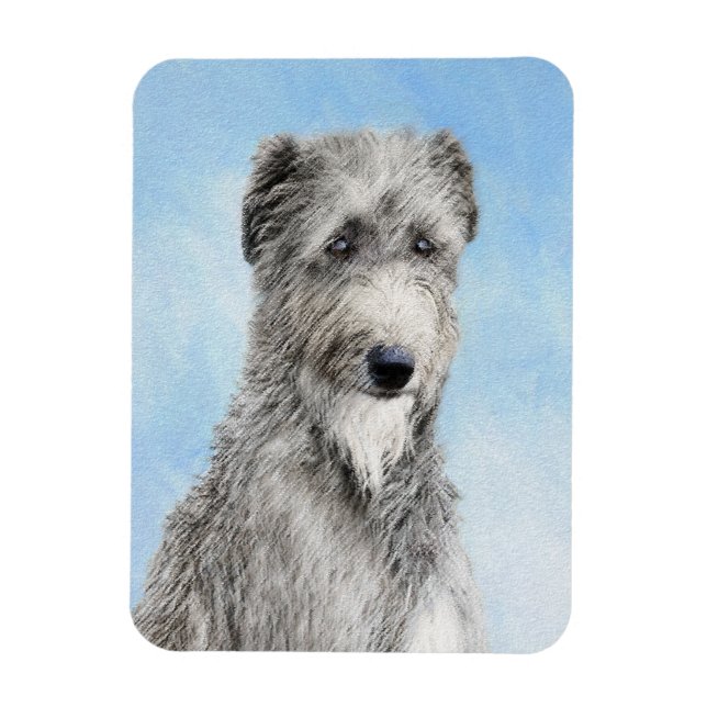 Íman Pintura De Deerhound Escocês - Cachorro Original C (Vertical)