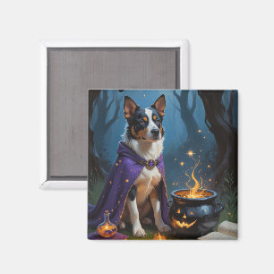 Íman Pintura de Dia das Bruxas de Bovinos Australianos