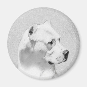 Íman Pintura de Dogo Argentino - Arte de Cachorro Origi