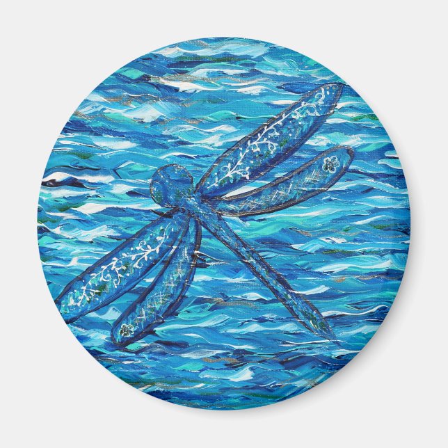 Íman Pintura de Dragonfly Azul (Frente)