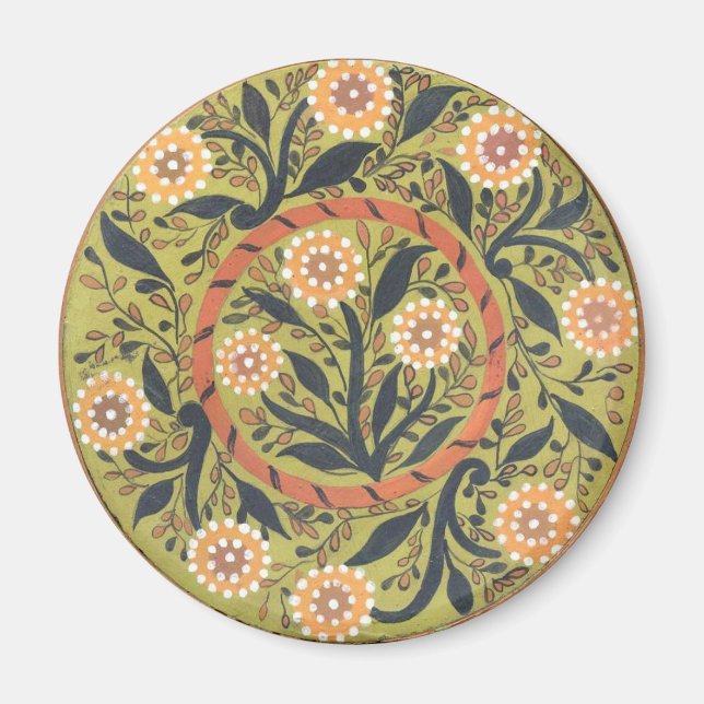 Íman Pintura de Folhas Florais (Frente)