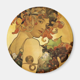 Íman Pintura de Fruta Alphonse Mucha