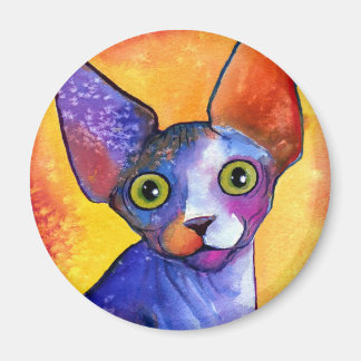 Íman Pintura de gata 3 esfinge vibrante