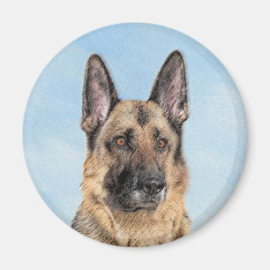 Íman Pintura de german shepherd - Arte de Cachorro Orig