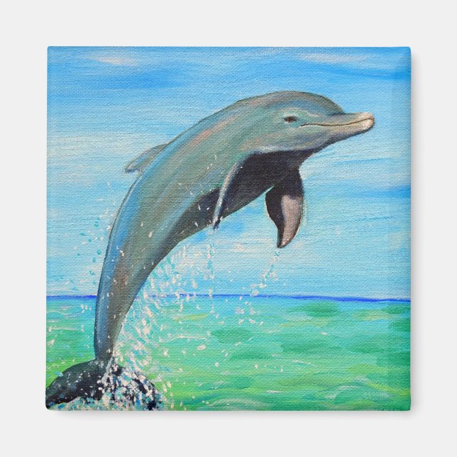 Íman Pintura de golfinho (Frente)