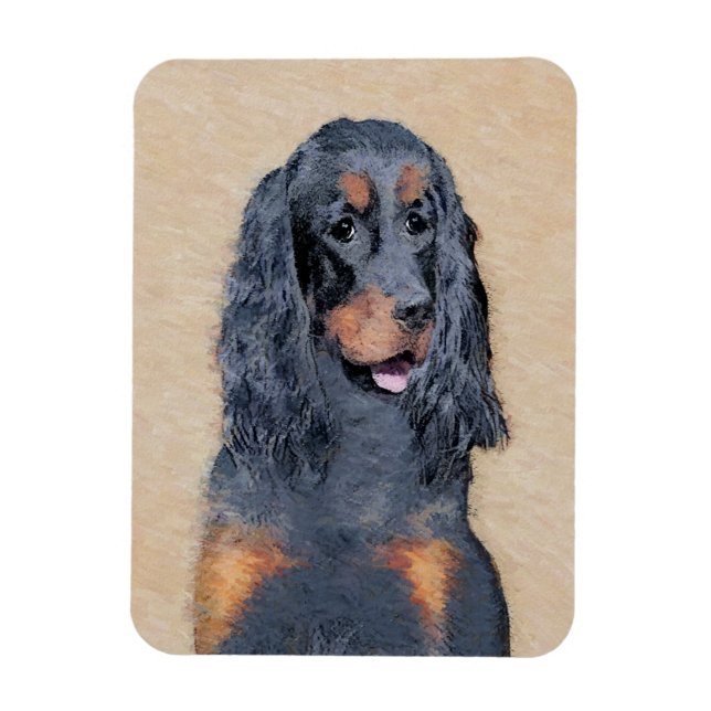 Íman Pintura de Gordon Setter - Arte de Cachorro Origin (Vertical)