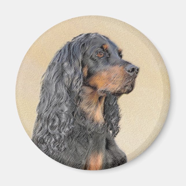Íman Pintura de Gordon Setter - Arte de Cachorro Origin (Frente)