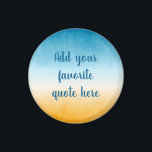 Íman Pintura de Gradação de Paisagem Personalizada<br><div class="desc">Adicione a sua citação favorita a esta pintura pacífica de paisagem com gradiente de aquarela. Graduado de amarelo ocre a verde azul-lacrimogêneo profundo,  com uma mola de praia do oceano.</div>