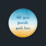 Íman Pintura de Gradação de Paisagem Personalizada<br><div class="desc">Adicione a sua citação favorita a esta pintura pacífica de paisagem com gradiente de aquarela. Graduado de amarelo ocre a verde azul-lacrimogêneo profundo,  com uma mola de praia do oceano.</div>