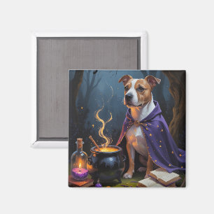 Íman Pintura de Halloween Caprichosa do Cão Bull Terrie