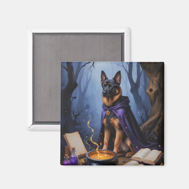 Íman Pintura de Halloween Caprichosa do Cão Malinois Be (Front/Back)