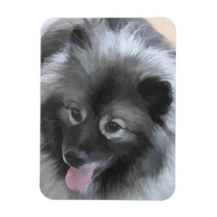 Íman Pintura de Keeshond Bailey - Arte de Cachorro Orig