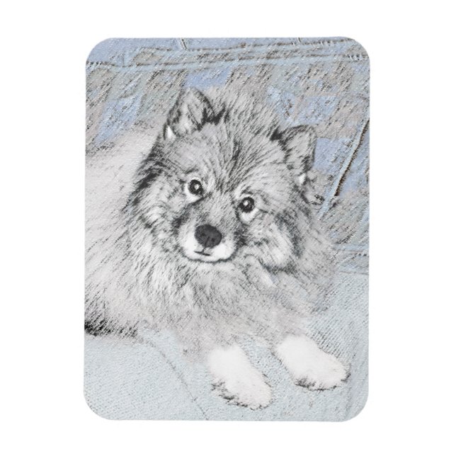 Íman Pintura de Keeshond Beth - Arte de Cachorro Origin (Vertical)