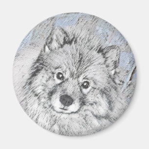Íman Pintura de Keeshond Beth - Arte de Cachorro Origin