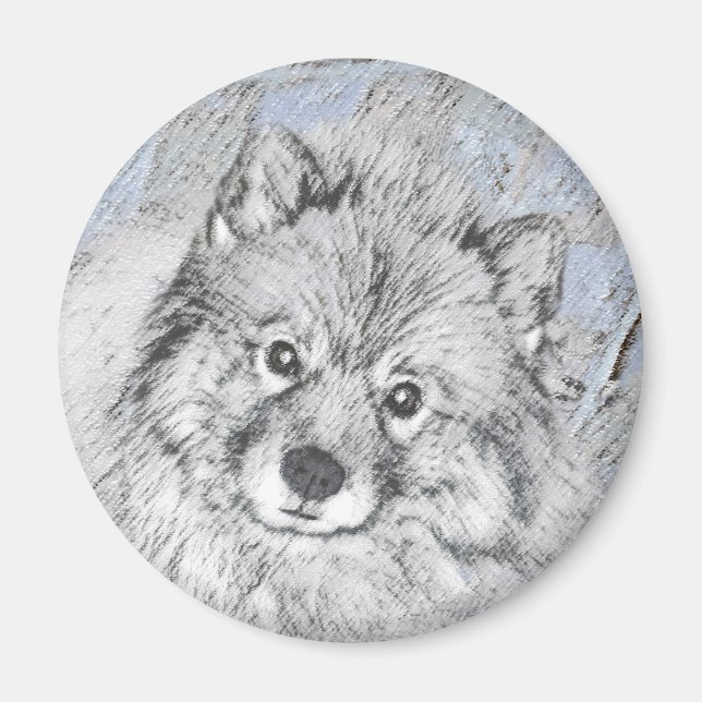 Íman Pintura de Keeshond Beth - Arte de Cachorro Origin (Frente)