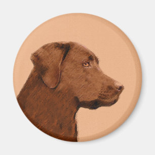 Íman Pintura de Labrador Retriever (Chocolate) - Arte C