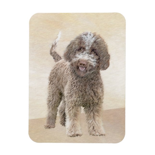Íman Pintura de Lagotto Romagnolo - Arte de Cachorro Or (Vertical)