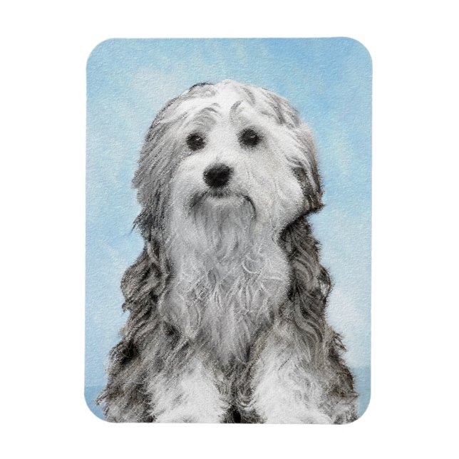 Íman Pintura De Lowchen - Arte De Cachorro Original Cus (Vertical)