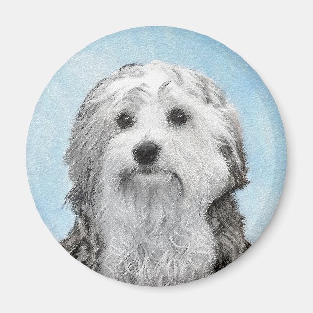 Íman Pintura De Lowchen - Arte De Cachorro Original Cus (Frente)
