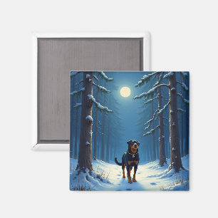 Íman Pintura de Natal da Caminhada pela Floresta Estrel