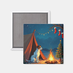 Íman Pintura de Noite de Acampamento de Natal do Jack R