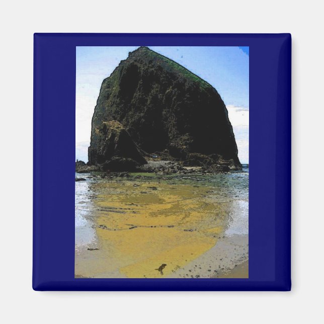 Íman Pintura de óleo Haystack Rock (Frente)