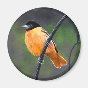 Íman Pintura de Oriole - Arte de Pássaro Original