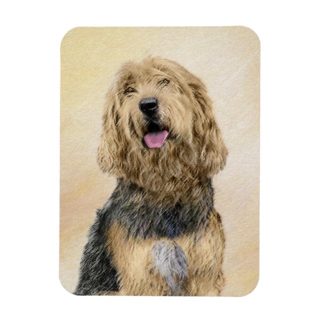 Íman Pintura de Otterhound - Arte de Cachorro Original  (Vertical)