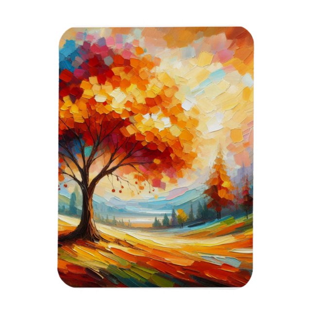 Íman Pintura de Paisagem Com Cores Brilhantes (Vertical)