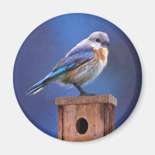 Íman Pintura de pássaro-azul (feminina) - Arte de pás
