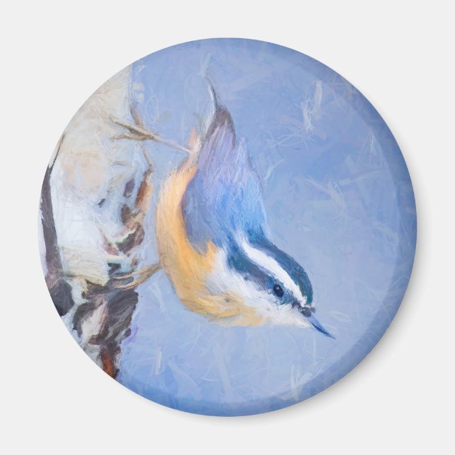 Íman Pintura De Pássaros Original De Raça Vermelha (Frente)