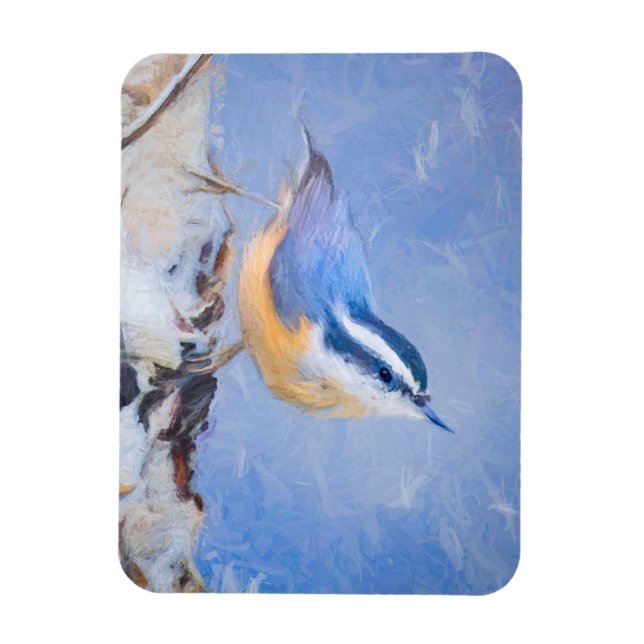 Íman Pintura De Pássaros Original De Raça Vermelha (Vertical)