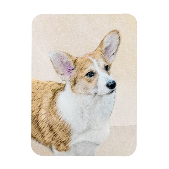Íman Pintura de Pembroke Welsh Corgi - Arte Original de (Vertical)