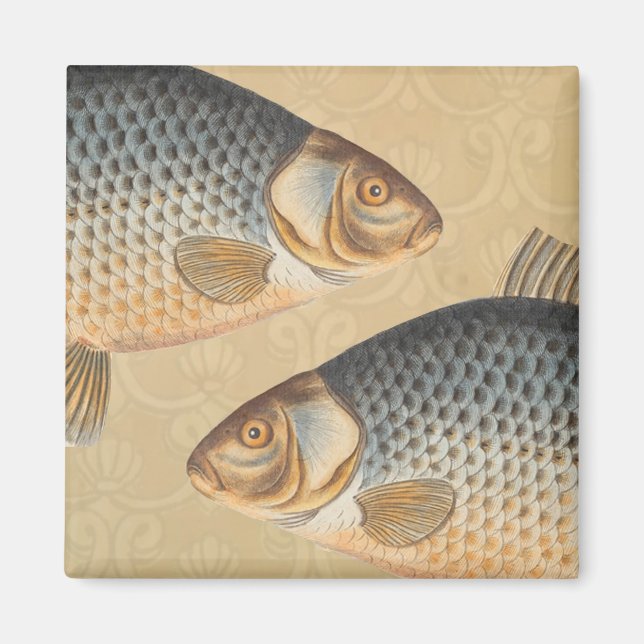 Íman pintura de pesca de peixe carpa desenho de água do (Frente)