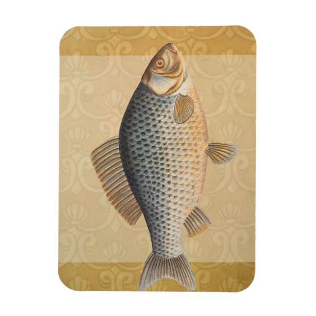 Íman pintura de pesca de peixe carpa desenho de água do (Vertical)