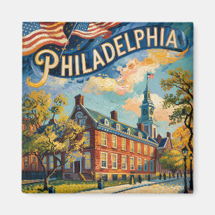 Íman Pintura de Philadelphia Independence Hall Van Gogh
