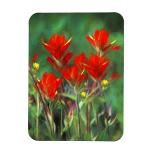 Íman Pintura de pincel indiano - Arte de flor original