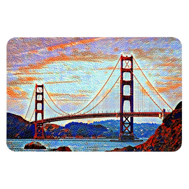 Íman pintura de ponte de portador de ouro (Horizontal)