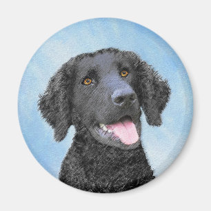 Íman Pintura De Retriever Revestida Curly - Arte De Cã