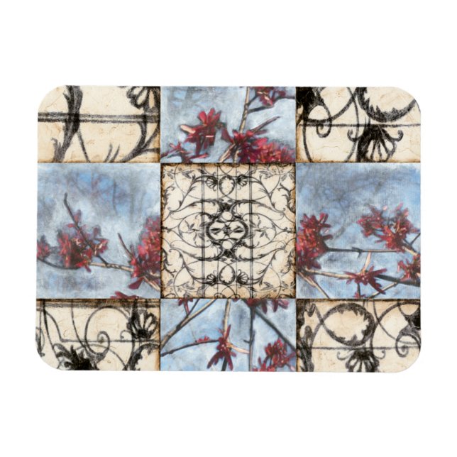 Íman Pintura de Rolagem de Abstrato Paneled (Horizontal)