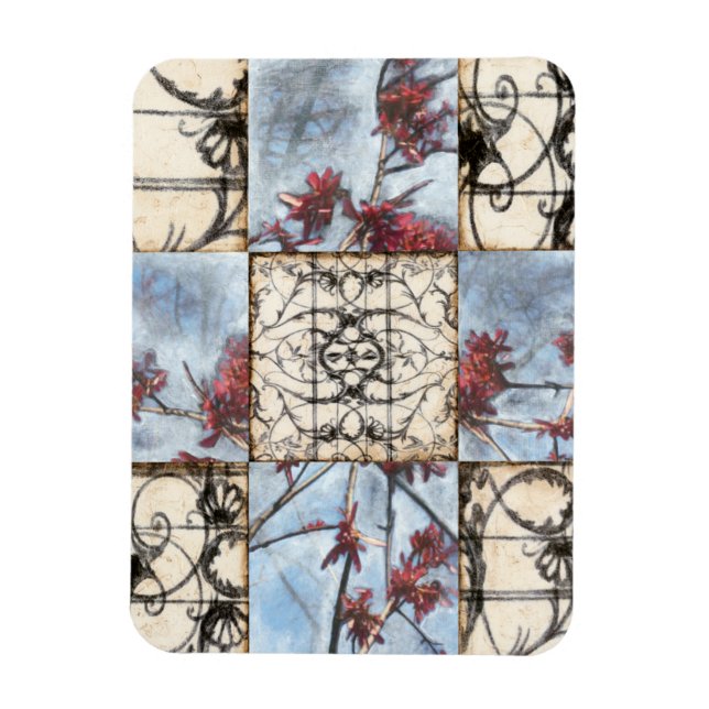 Íman Pintura de Rolagem de Abstrato Paneled (Vertical)