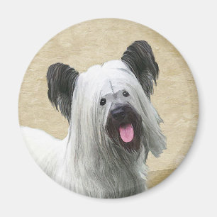 Íman Pintura de Skye Terrier - Arte Cão Original Bonit