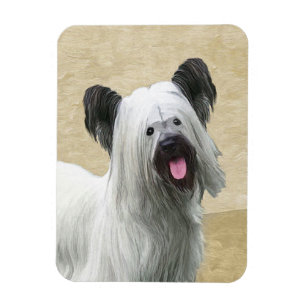 Íman Pintura de Skye Terrier - Arte de Cachorro Origina