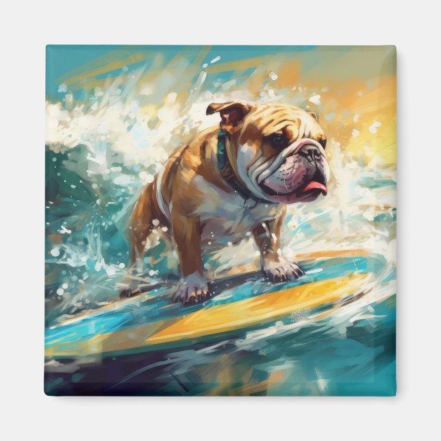 Íman Pintura de Surf da Praia do Bulldog (Frente)