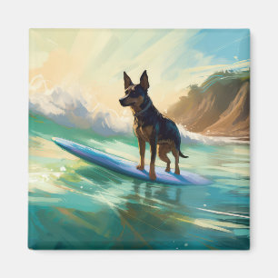 Íman Pintura de Surf na Praia do Kelpie Australiano