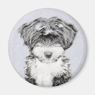 Íman Pintura de Terrier Tibetano - Arte de cão origina