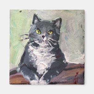 Íman Pintura de uma pintura realista moderna, gato aleg