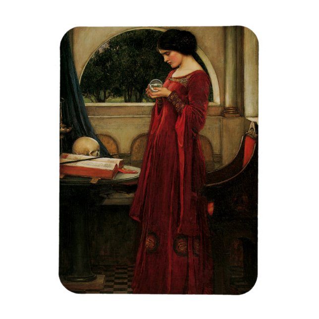 Íman Pintura de Waterhouse da Mulher Cristal Ball (Vertical)