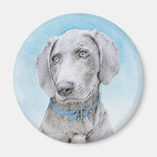 Íman Pintura de Weimaraner - Arte de Cachorro Original